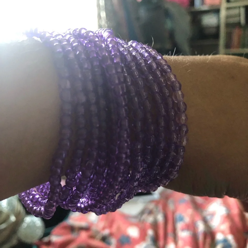 Purple Beaded Bracelet set